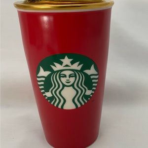 STARBUCKS Holiday Red‎ and Gold TUMBLER